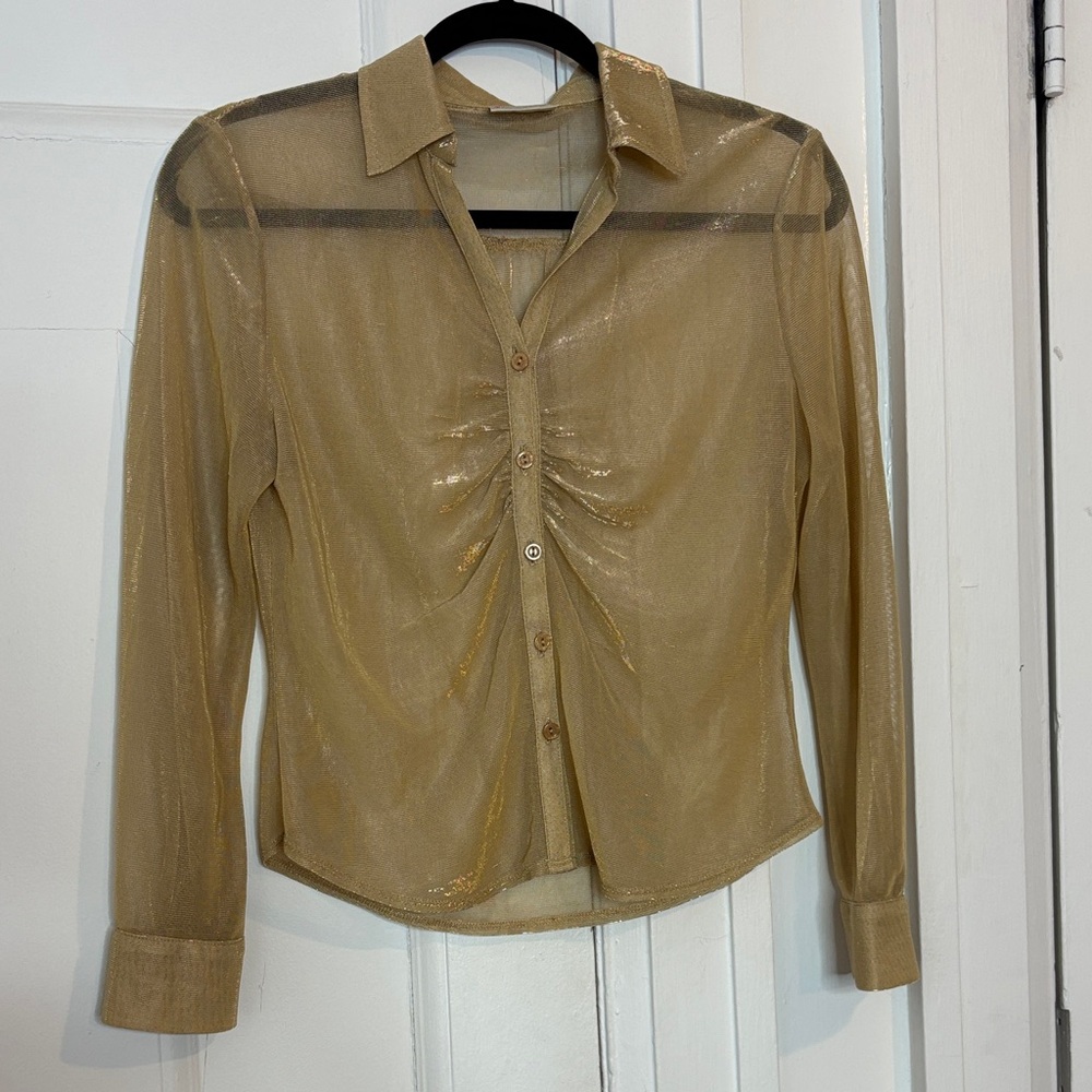 Gold button up